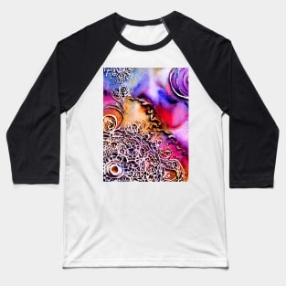 Colorful Abstract Spiral Coral On The Sand Baseball T-Shirt